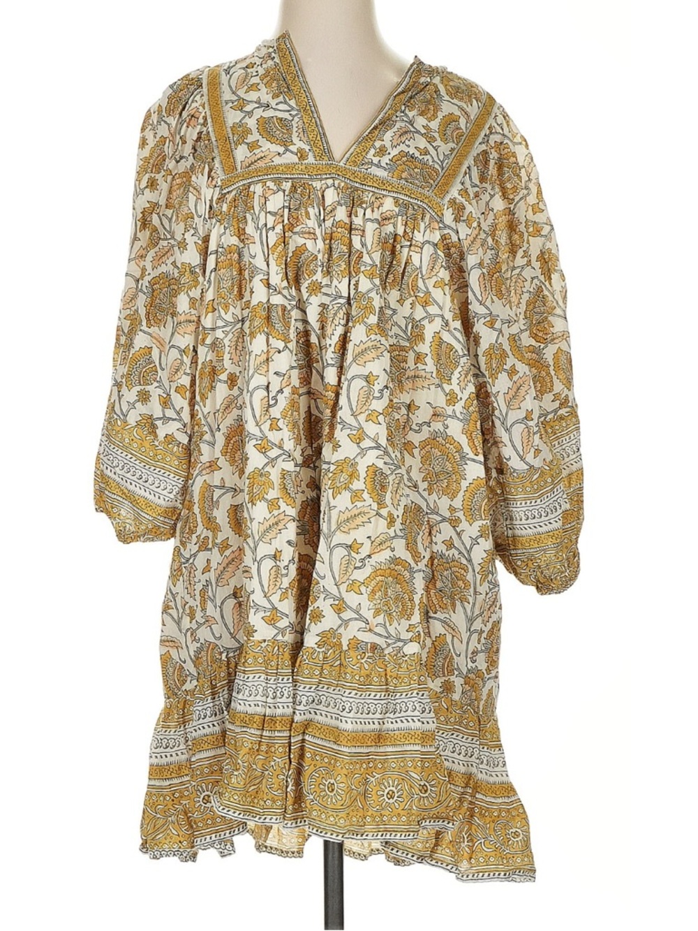 Cleobella Cream and Mustard Floral Midi Dress
